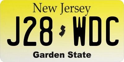 NJ license plate J28WDC