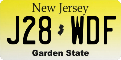 NJ license plate J28WDF