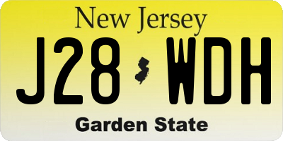 NJ license plate J28WDH