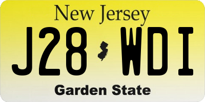 NJ license plate J28WDI