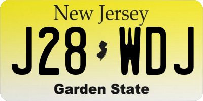NJ license plate J28WDJ