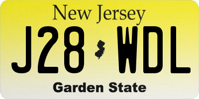 NJ license plate J28WDL