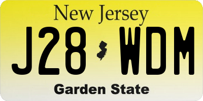 NJ license plate J28WDM