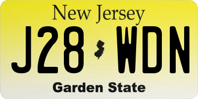 NJ license plate J28WDN