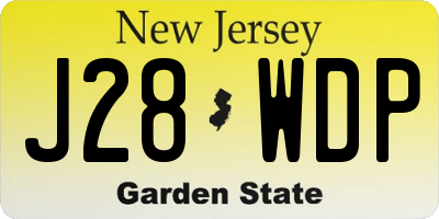 NJ license plate J28WDP