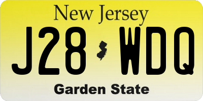 NJ license plate J28WDQ