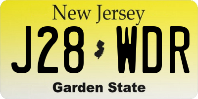 NJ license plate J28WDR