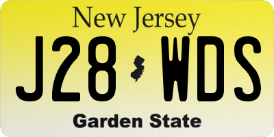 NJ license plate J28WDS