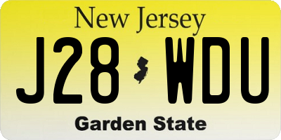 NJ license plate J28WDU