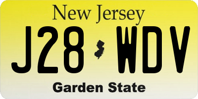 NJ license plate J28WDV