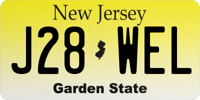 NJ license plate J28WEL