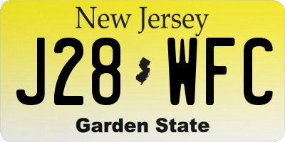 NJ license plate J28WFC