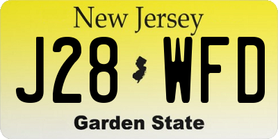 NJ license plate J28WFD