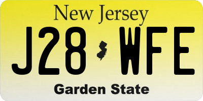 NJ license plate J28WFE