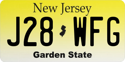 NJ license plate J28WFG