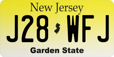 NJ license plate J28WFJ