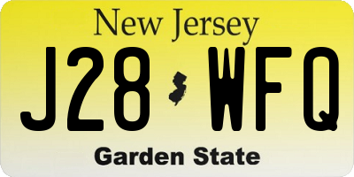 NJ license plate J28WFQ