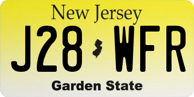 NJ license plate J28WFR