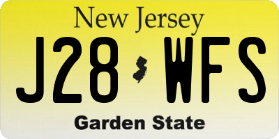 NJ license plate J28WFS
