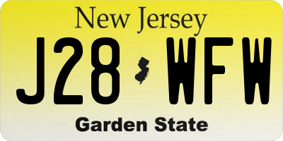 NJ license plate J28WFW