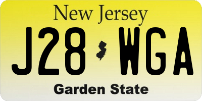 NJ license plate J28WGA
