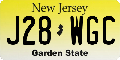 NJ license plate J28WGC