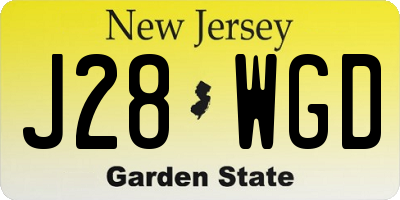 NJ license plate J28WGD