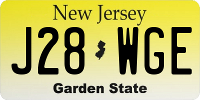 NJ license plate J28WGE