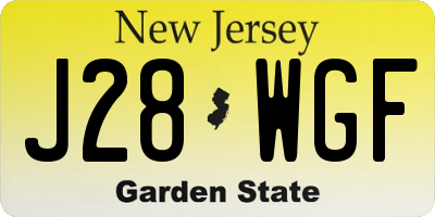 NJ license plate J28WGF