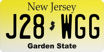 NJ license plate J28WGG