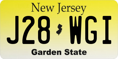 NJ license plate J28WGI
