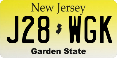 NJ license plate J28WGK