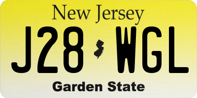 NJ license plate J28WGL