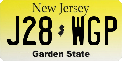 NJ license plate J28WGP