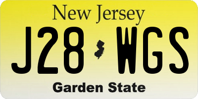NJ license plate J28WGS