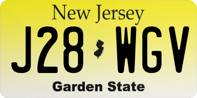 NJ license plate J28WGV