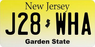 NJ license plate J28WHA