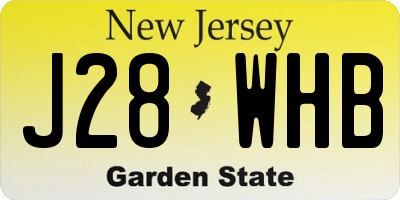 NJ license plate J28WHB