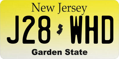 NJ license plate J28WHD