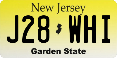 NJ license plate J28WHI