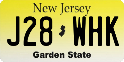 NJ license plate J28WHK
