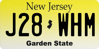 NJ license plate J28WHM