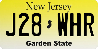 NJ license plate J28WHR