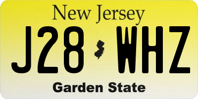 NJ license plate J28WHZ