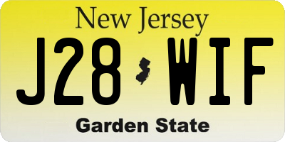 NJ license plate J28WIF
