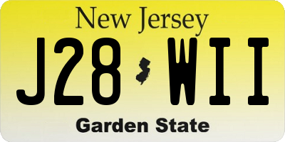 NJ license plate J28WII