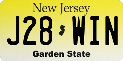 NJ license plate J28WIN