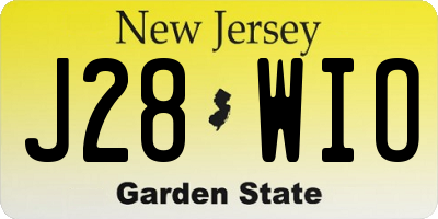 NJ license plate J28WIO