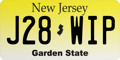 NJ license plate J28WIP