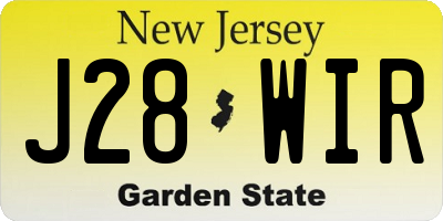 NJ license plate J28WIR